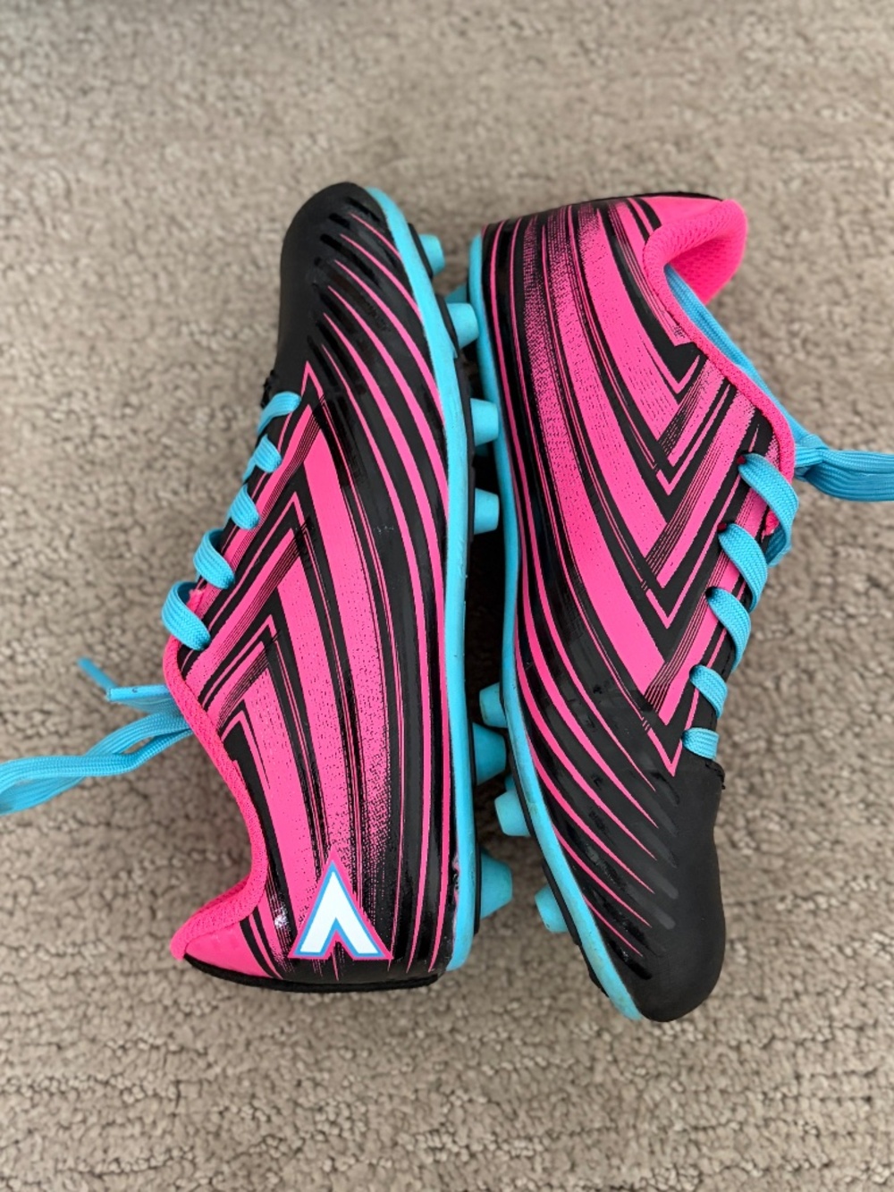 Mitre Electon Girls Soccer Cleats Sneakers Shoes Size 12 Pink Black Blue - Picture 4 of 4